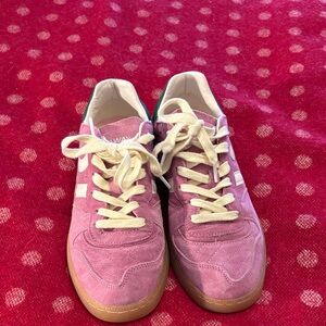 Coolway Pink Suede Sneakers with Cream Laces